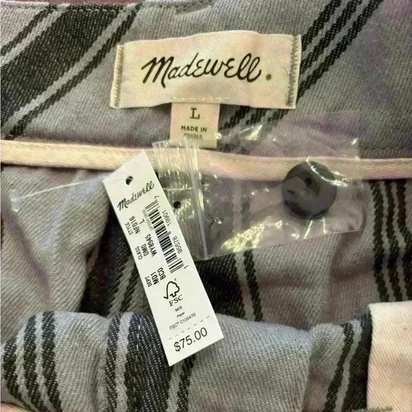 MADEWELL NWT men’s grey and black shorts size L - Picture 3 of 5